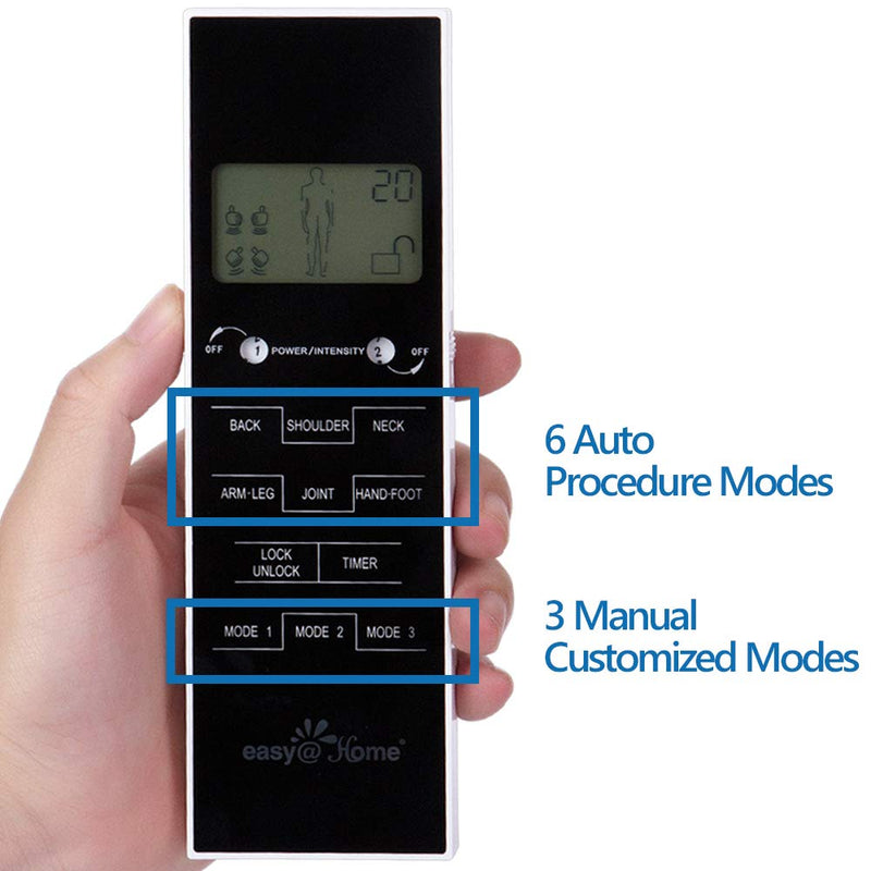 [Australia] - TENS Unit Muscle Stimulator, Easy@Home Electronic Pulse Massager,EMS TENS Machine,Pain Relief therapy Pain Management Device,Backlit LCD Display, OTC Home Use - FSA Eligible Handheld , EHE010 