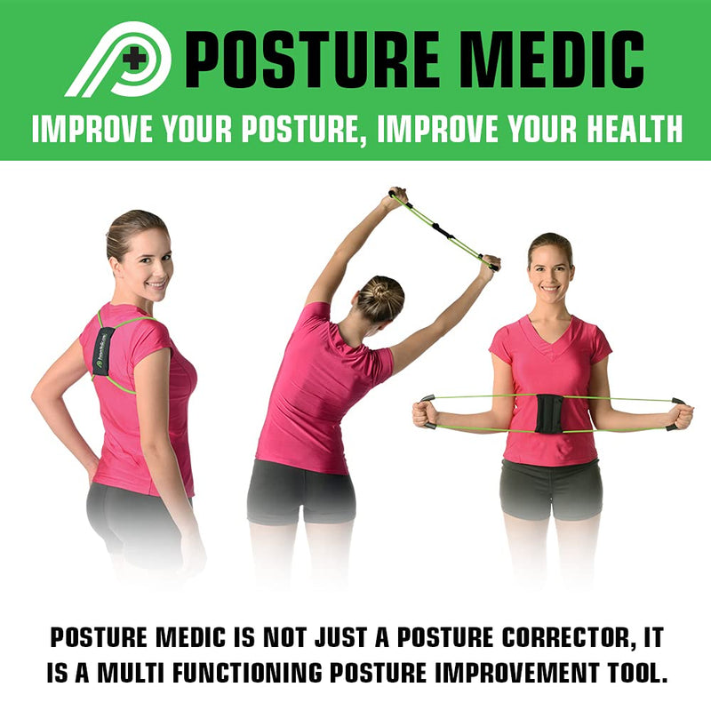 [Australia] - Posture Medic Dynamic Posture Brace for Neck, Upper and Lower Back - Long-Term Posture Correction Tool, Unlike Static Posture Correctors That Just Yank Shoulders Back, Large Plus Strength, Silver Large (Pack of 1) Large Silver Plus Strength 