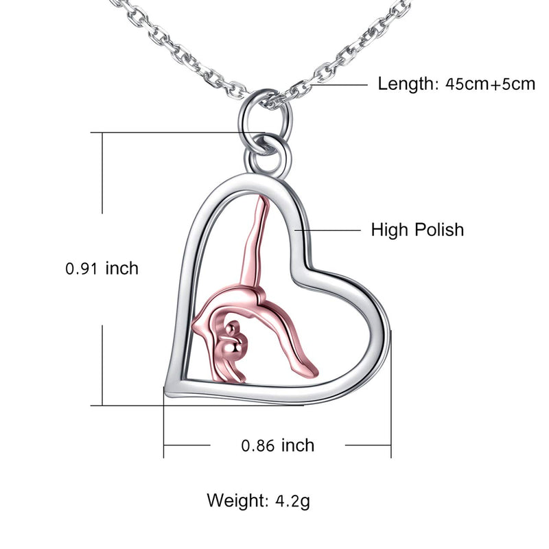 [Australia] - APOTIE Gymnastics Earrings Necklace for Granddaughter - 925 Sterling Silver Rose Gold Team USA Flipping Gymnasts Pendant Jewelry Gymnastic Mother Gifts for Mom Girl 