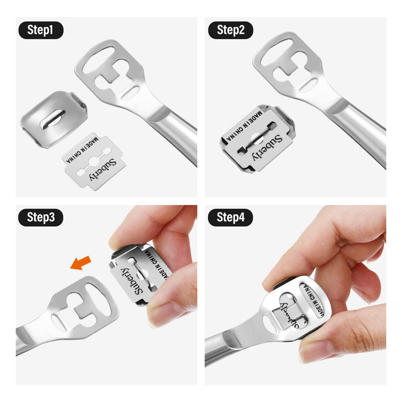 [Australia] - 120 Pieces Callus Shaver Replacement Blades Corn Plane Blades Stainless Steel Blades Foot Care Tool for Removing Callus 