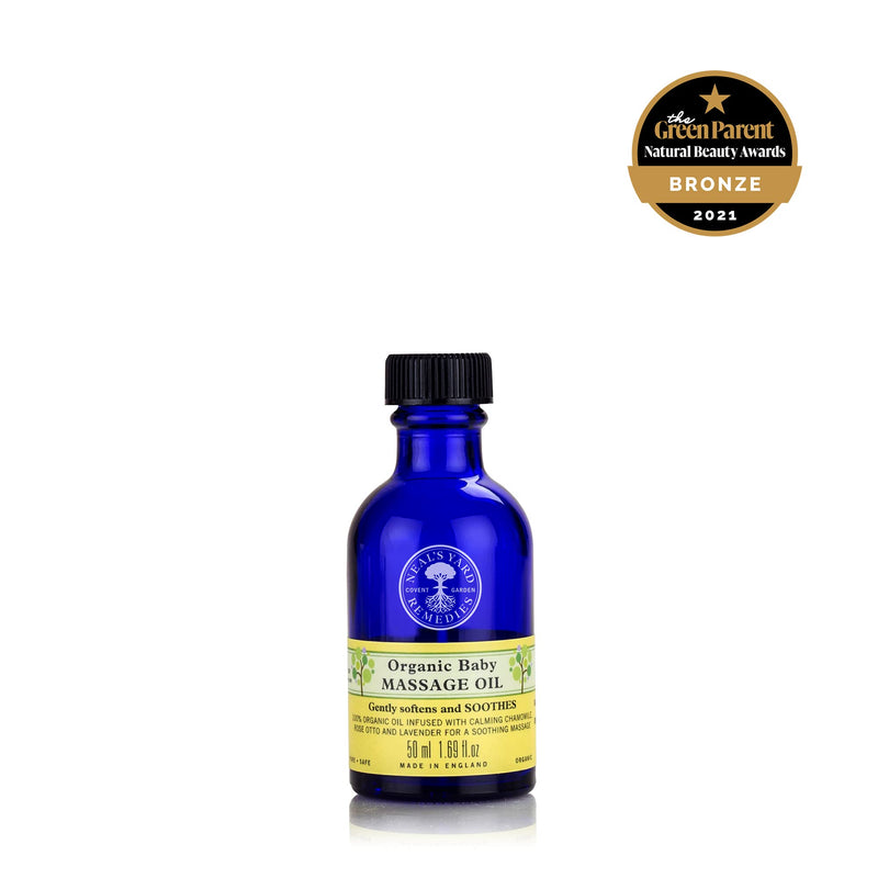[Australia] - Neal's Yard Remedies | Baby Massage Oil | Vegan | Organic Lavender and Rose Otto | Soothing & Bonding Massage | Easy on Infant's Soft Delicate Skin |50 ml 