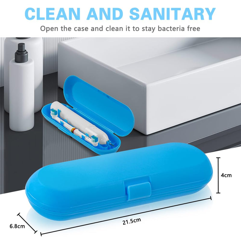 [Australia] - URAQT Electric Toothbrush Travel Case, Plastic Dustproof Toothbrush Holder for Electric Toothbrush, Portable Toothbrush Protective Cover, Electric Toothbrush Case Container for Business Camping Travel Blue 