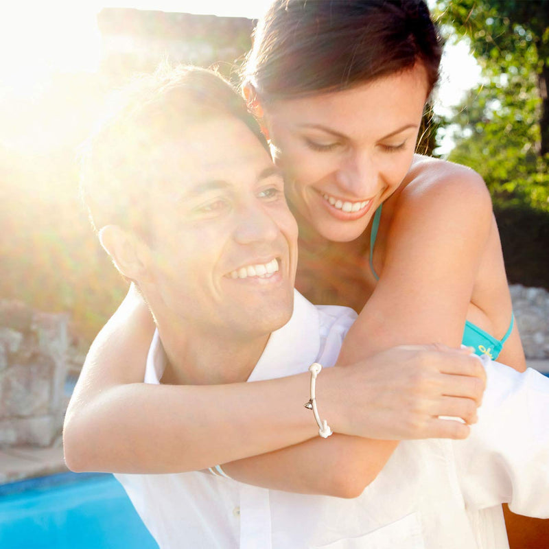 [Australia] - LUSENME Magnetic Couple Bracelets Set Mutual Attraction Charm Bracelet Vows of Eternal Love Gift for Women Men Couples Bestfriends 2Black 