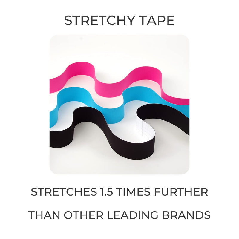 [Australia] - Kinesiology Sports Tape Blue | 5m Roll of Muscle Support Tape | Water Resistant & Hypoallergenic | Flexible & Durable | Improve Mobility & Circulation 