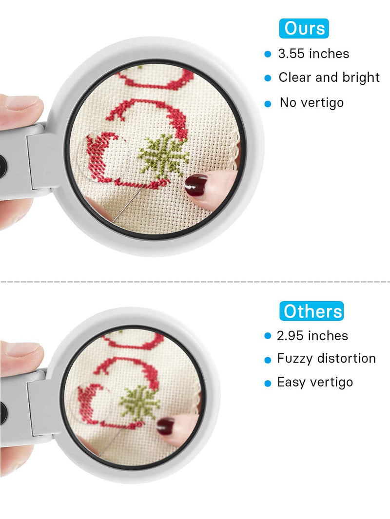 [Australia] - Magnifying Glass with Lights,Adjustable Standing Base,Portable Handheld,[3.5X+10X] Dual Magnification Lens,Magnifier Glass for Reading Jewelry Craft and Computer Repair 