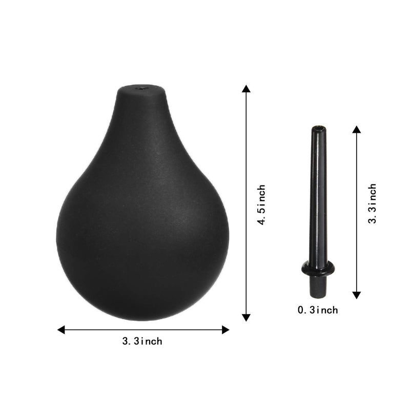 [Australia] - Abyclean Rectal Enema Bulb for Men - Anal Douche for Women, BPA and Phthalates Free Reusable Vaginal or Anal Clyster Cleaner with Soft and Smooth Nozzle, 220ML, Black 