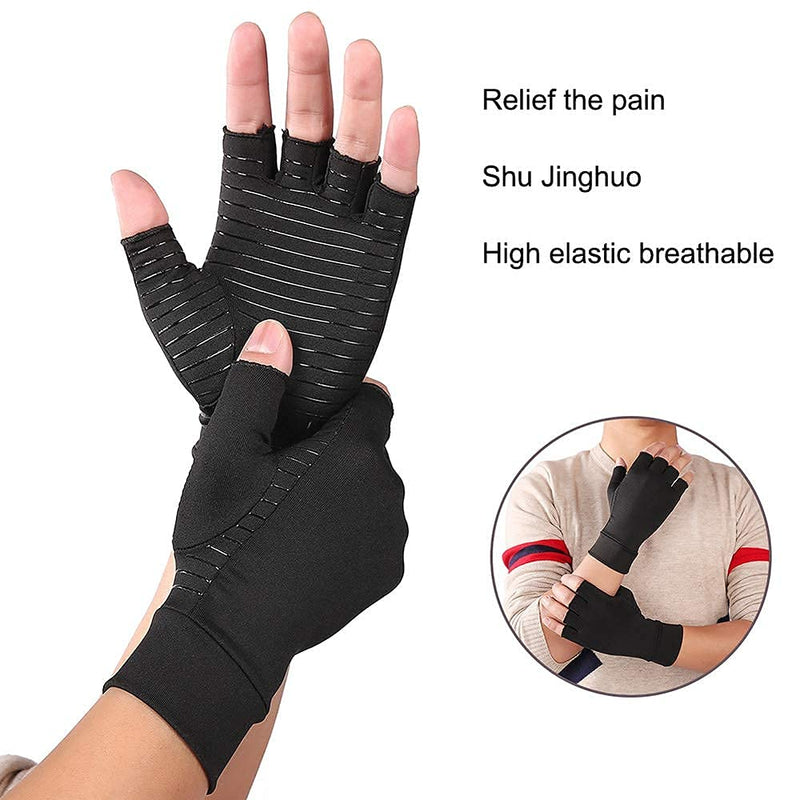 [Australia] - Copper Arthritis Gloves, Compression Gloves for Hands and Fingers Rehabilitation, Arthritis Gloves for Women Men Relief Hand Pain of Arthritis, Swelling, Carpal Tunnel - Size Medium Medium (1 Pair) 