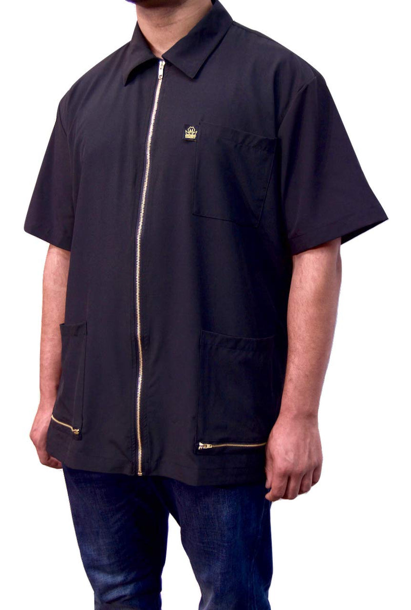 [Australia] - King Midas Barber Jacket (Large, Black) Large 