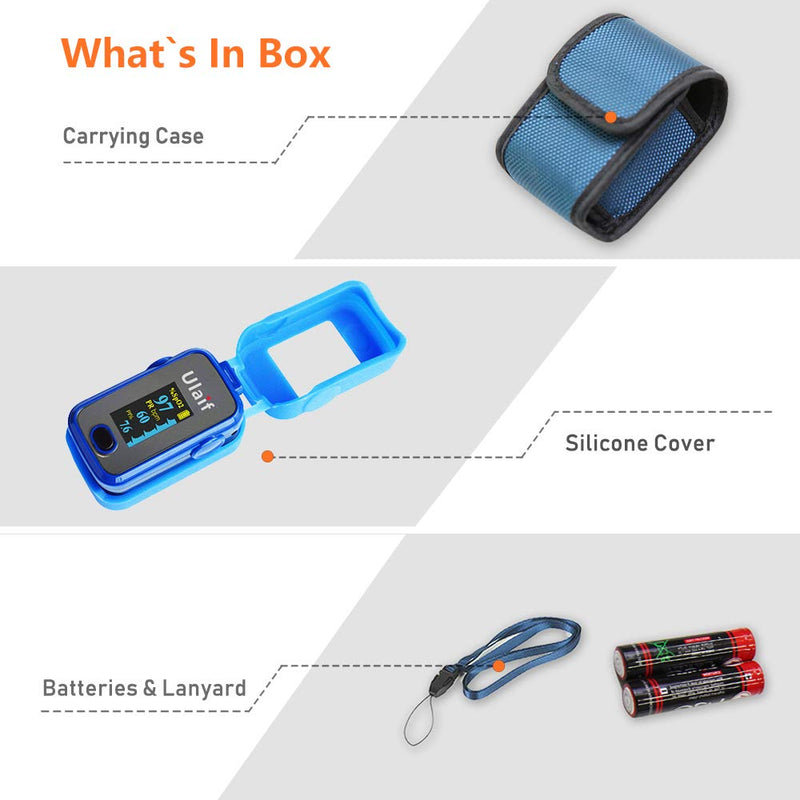 [Australia] - Finger Pulse Oximeter, Portable Blood Oxygen Saturation Monitor for Heart Rate and SpO2 Level,O2 Monitor Finger for Oxygen,Oximetro, (Blue) 