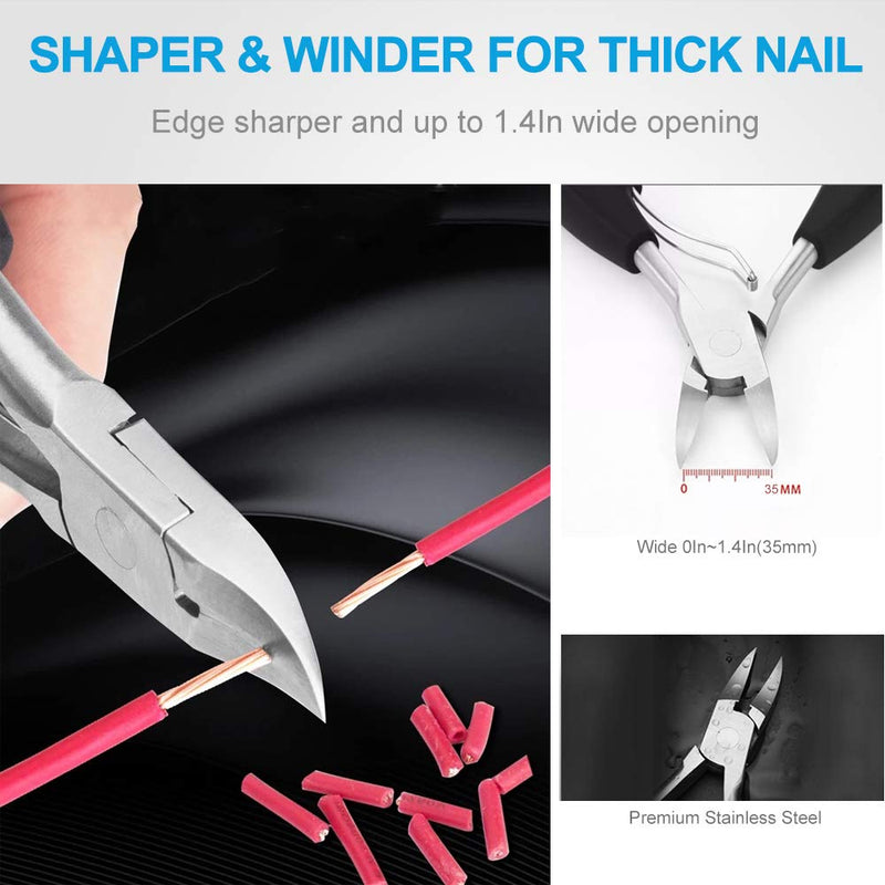 [Australia] - 4PCS Toe Nail Clipper for Ingrown or Thick Toenails,Toenails Trimmer and Professional Podiatrist Toenail Nipper for Seniors with Surgical Stainless Steel Sharp Blades Soft Grip Handle Wanmat 