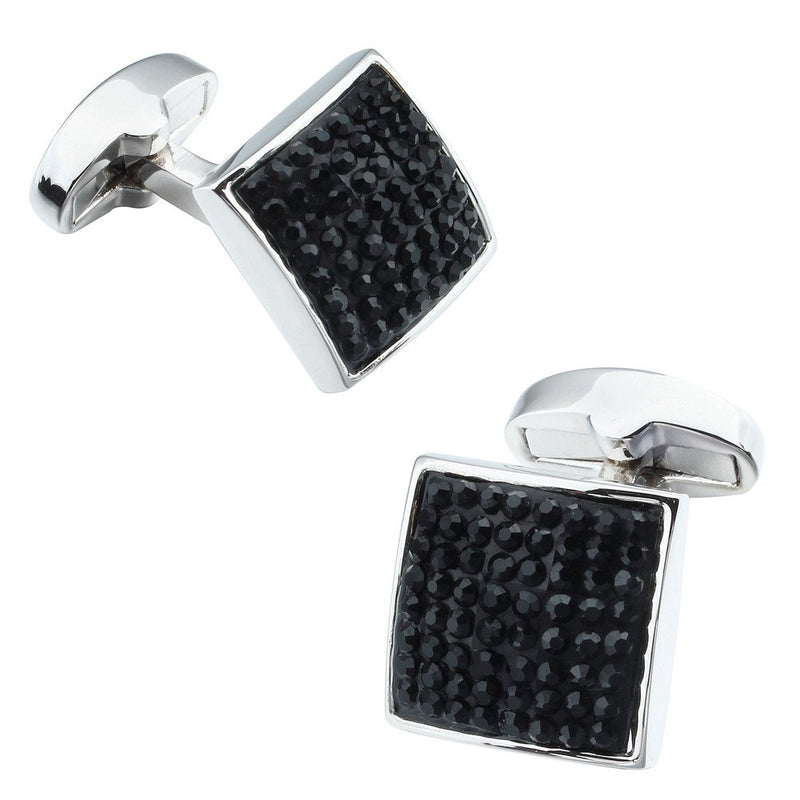 [Australia] - HAWSON Gentlemen's Cufflink for Men with 4/6 pcs Shirt Studs Set, Cuff Links with Tuxedo Shirt Studs for Weddling, Party Black + Cufflinks with 6 pcs Studs 