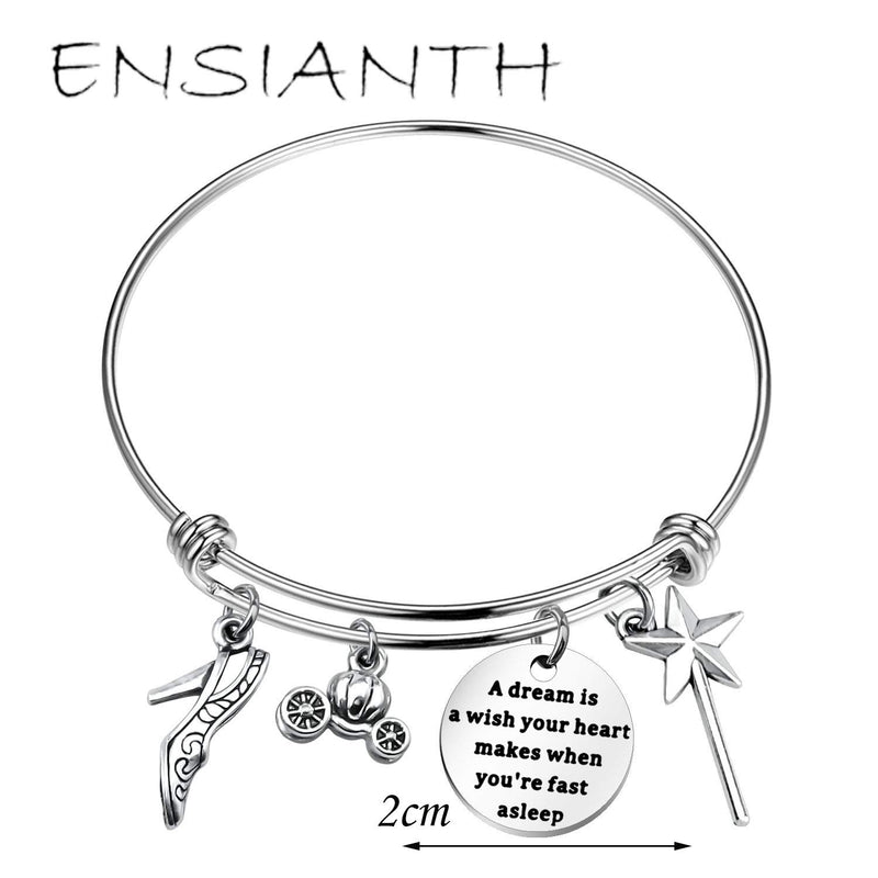 [Australia] - ENSIANTH Dream Princess Bracelet A Dream is A Wish Your Heart Makes When You're Fast Asleep Nursery Gift Dream Bracelet 