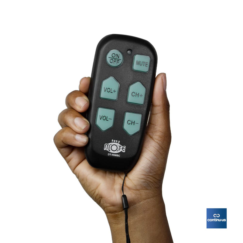 [Australia] - Universal Big Button TV Remote - DT-R08B EasyMote | Backlit, Easy Use, Smart, Learning Television & Cable Box Controller, Perfect for Assisted Living Elderly Care. Black TV Remote Control 