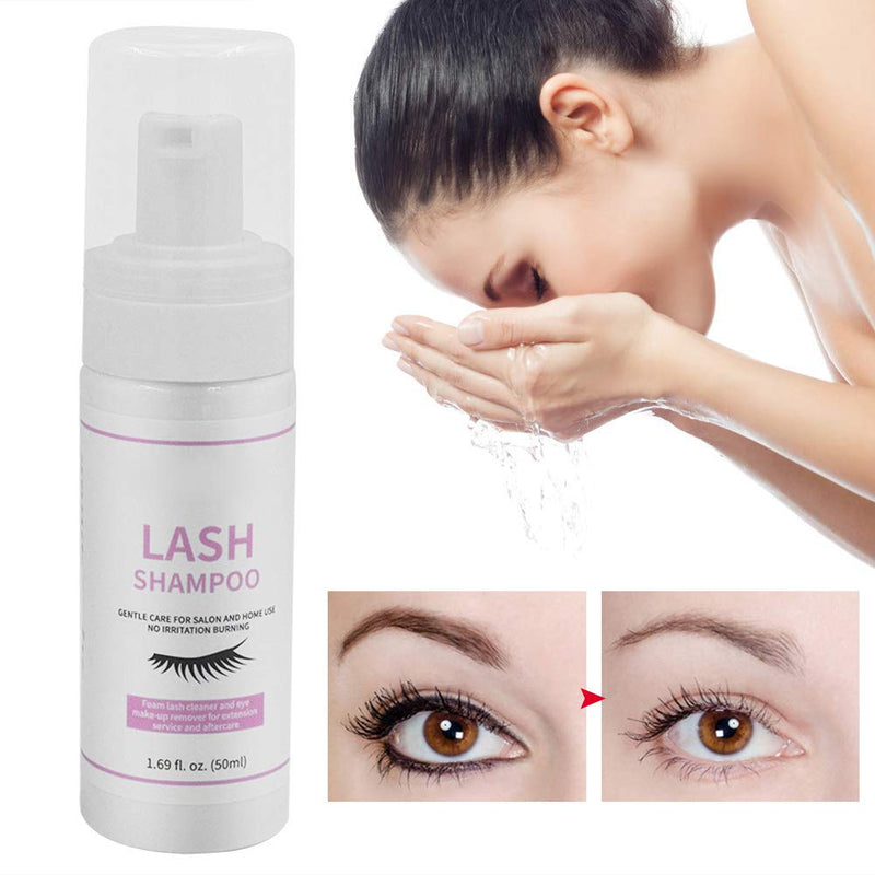 [Australia] - 50ml Eyelash Cleanser, Eyelid and Eyelash Foam Shampoo Gentle Eyelash Extension Cleanser for Removing Oil Make-up Residues 