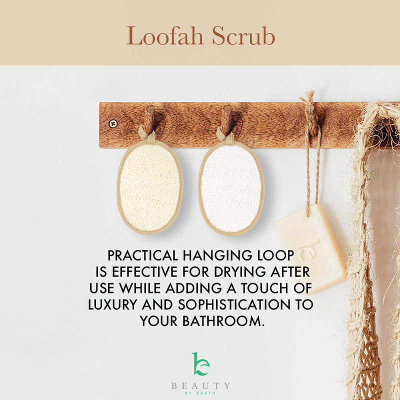 [Australia] - Exfoliating Loofah Sponge Body Scrubber - Pack of 2 Natural Loofah Sponges, Shower Body Exfoliator Scrubbing Pads for Removing Dead Skin 