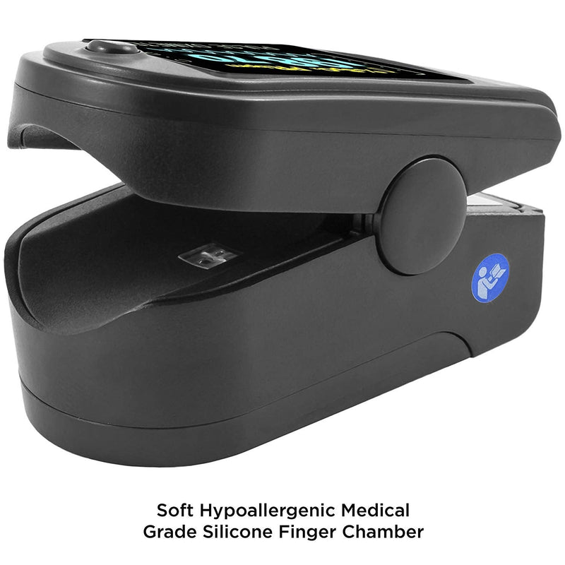 [Australia] - Facelake FL-350 Pulse Oximeter with Carrying Case & Batteries & Lanyard, Black 