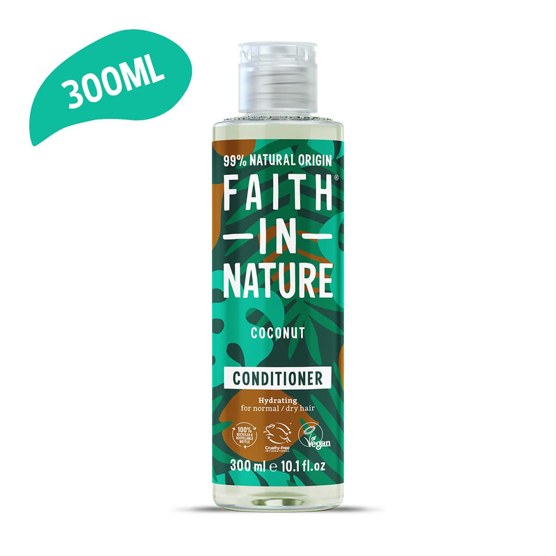 [Australia] - Faith In Nature 300 ml Natural Coconut Conditioner, Hydrating, Vegan and Cruelty Free, No SLS or Parabens, for Normal to Dry Hair 