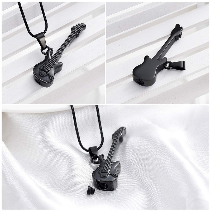 [Australia] - memorial jewelry Musical Instrument Cremation Necklace for Women&Men Guitar Urn Necklace for Ashes 11728-FBA-B 