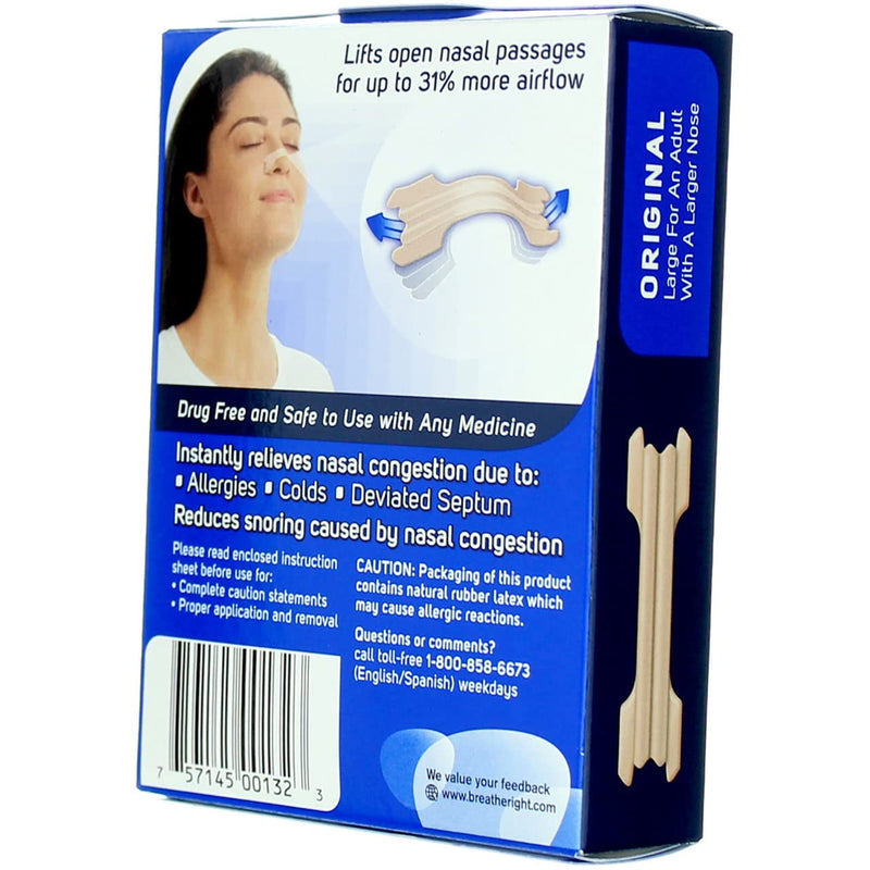 [Australia] - Breathe Right Nasal Strips, Original, 30 Large, Tan Strips 