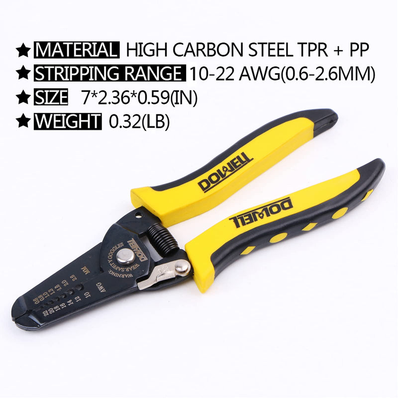 [Australia] - DOWELL 10-22 AWG Wire Stripper Cutter Wire Stripping Tool And Multi-Function Hand Tool，Professional Handle Design And Refined Craftsmanship. 