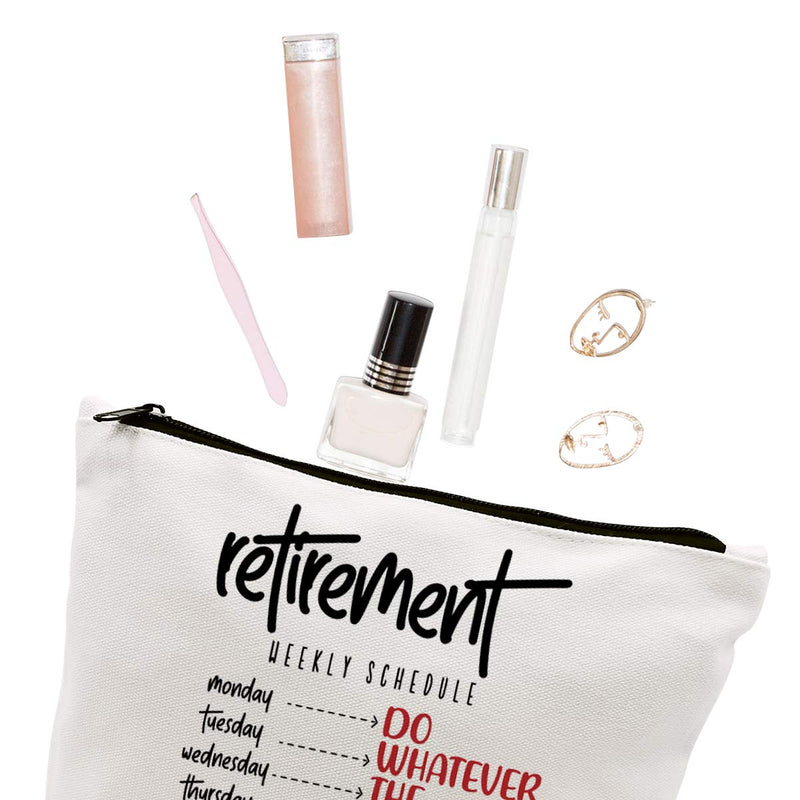 [Australia] - Retirement Gifts for Women Retirement Weekly Schedule Reusable Makeup Bag Eco-Friendly Makeup Bag Weekender Bag Gifts for Teens Best Friends 