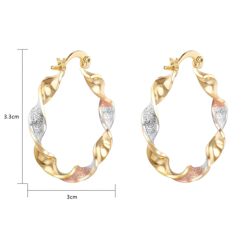 [Australia] - Vogem Gold Hoop Earrings for Women Twist Hoops Earring Creole Hypoallergenic Charm Jewellery Gift Twist Hoop Earrings 