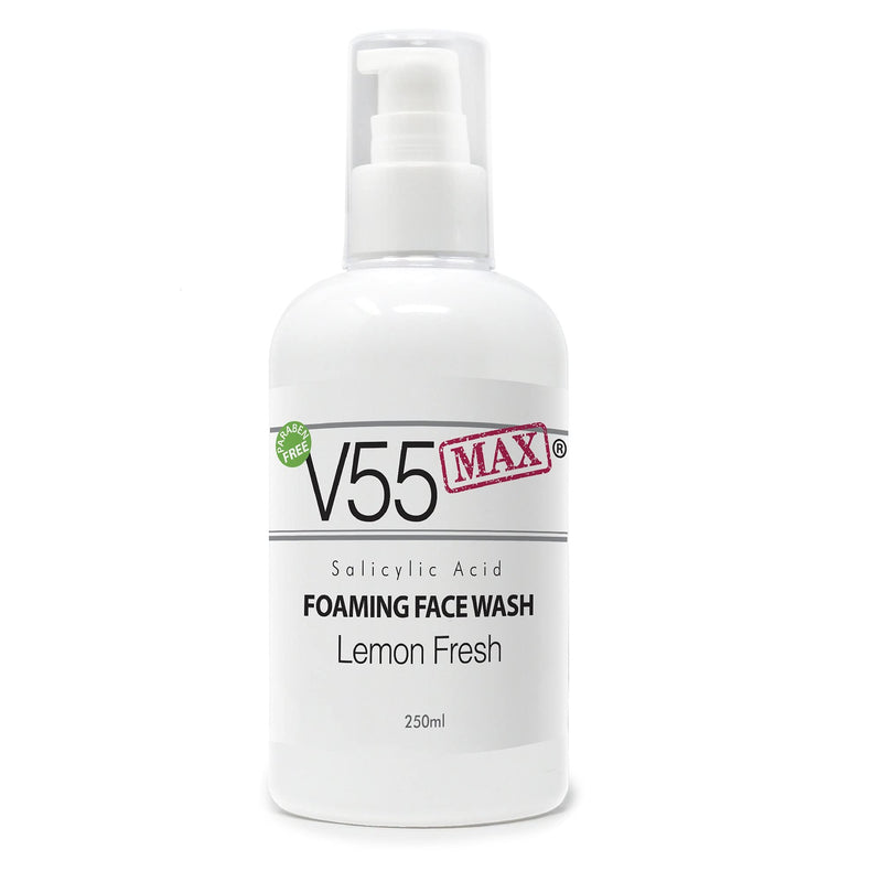 [Australia] - V55 MAX Salicylic Acid Face Wash Spot Treatment for Spots Blackheads Blemishes Problem Skin Suitable and Safe for those Prone to Acne - Paraben and Cruelty FREE - 250ml (Lemon Sorbet) Lemon Sorbet 