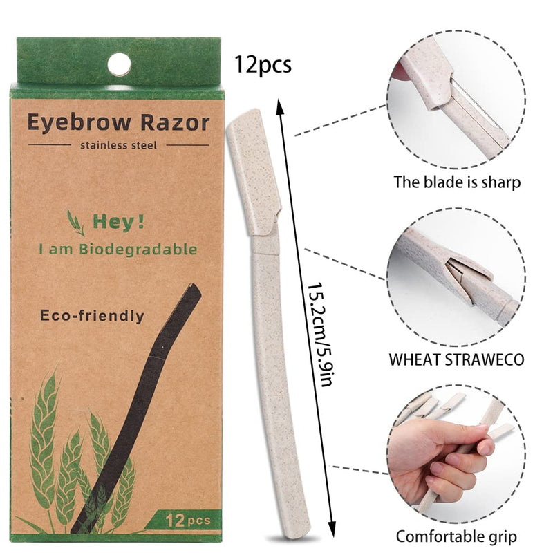 [Australia] - 12 Pcs Dermaplaning Blades for Face, Portable Micro Razors Facial Hair Shaver Trimmer Shaper with Protective Cover for Men Women Unisex(5.9 Inches) 