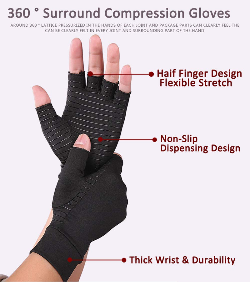 [Australia] - Aaiffey Compression Arthritis Gloves for Men and Women - Compression Gloves High Infused Glove Pain Relief for Arthritis Large 