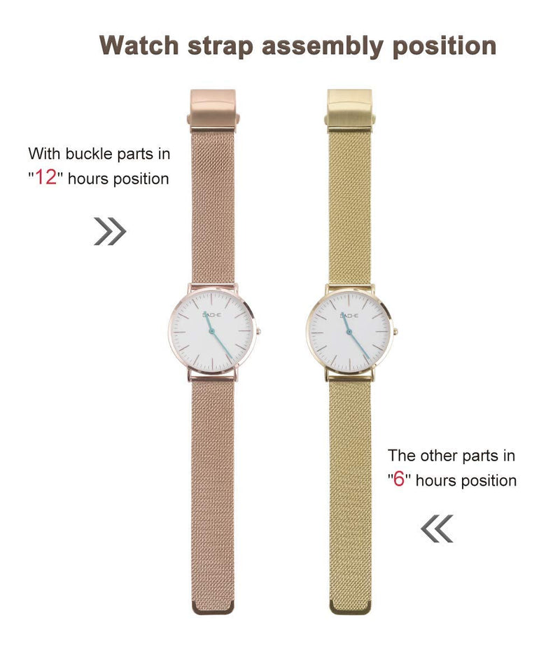 [Australia] - EACHE Stainless Steel Mesh Watch Band for Mens Women, Quick Release Mesh Watch Straps 12mm 14mm 16mm 18mm 20mm 22mm Rose Gold 