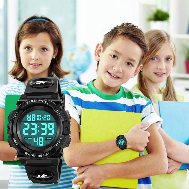 [Australia] - ATIMO LED 50M Waterproof Sports Digital Watch for Kids - Kids Gifts Black 