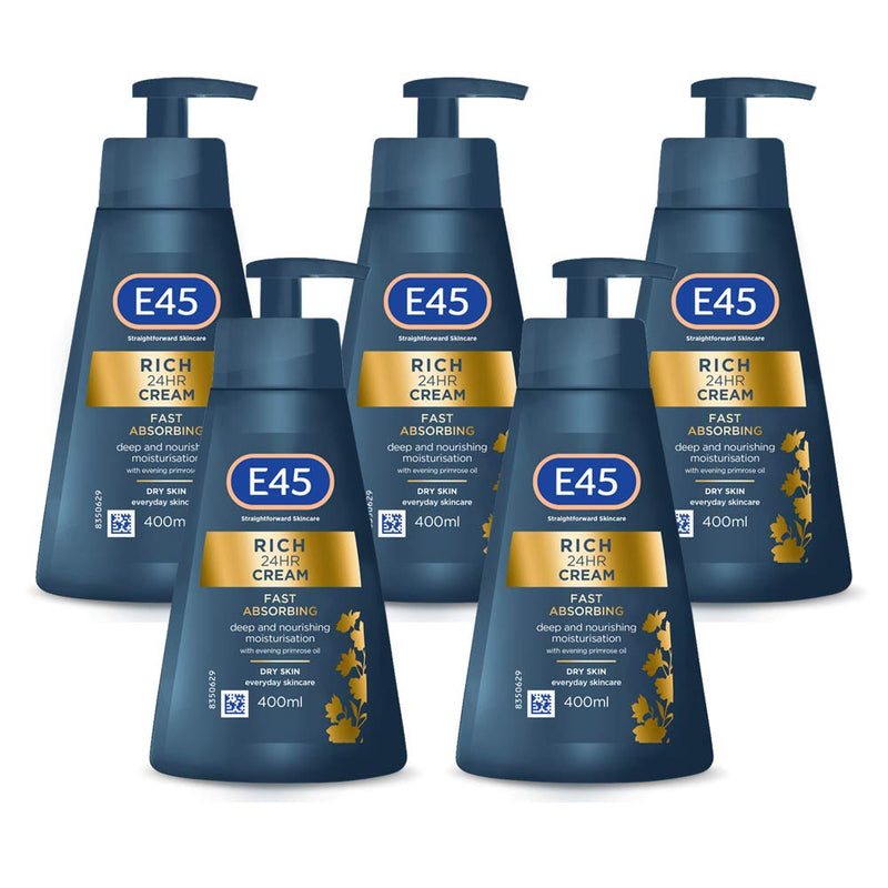 [Australia] - E45 Rich 24 Hours Moisturising Lotion Pack of 5 x 400 ml 