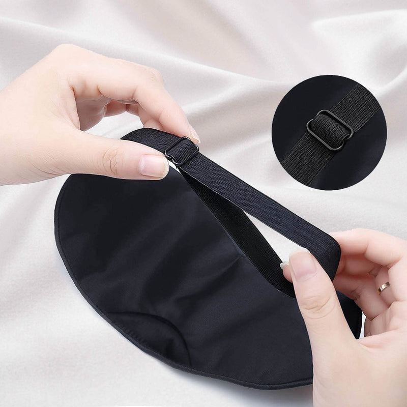 [Australia] - Silk Sleep Mask, Eye Mask for Sleeping, Blindfold Eye Mask, Super Soft Sleep Masks for Women & Men with Adjustable Straps, Sleeping Mask, Blackout Sleep Mask – Black Stars 