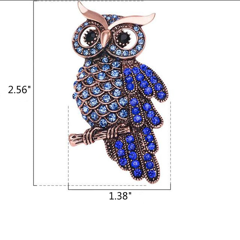 [Australia] - Grtdrm Created Rhinestone Crystal Brooch, Elegant Owl Fashion Pin Gift 