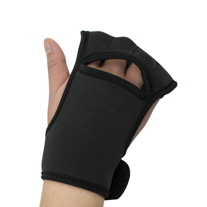 [Australia] - Lolicute Finger Splint Brace Ability,Finger Anti-Spasticity Rehabilitation Auxiliary Training Gloves for Stroke Hemiplegia Patient and Athlete Finger Rehabilitation [Single Hand Universal] (Black) 