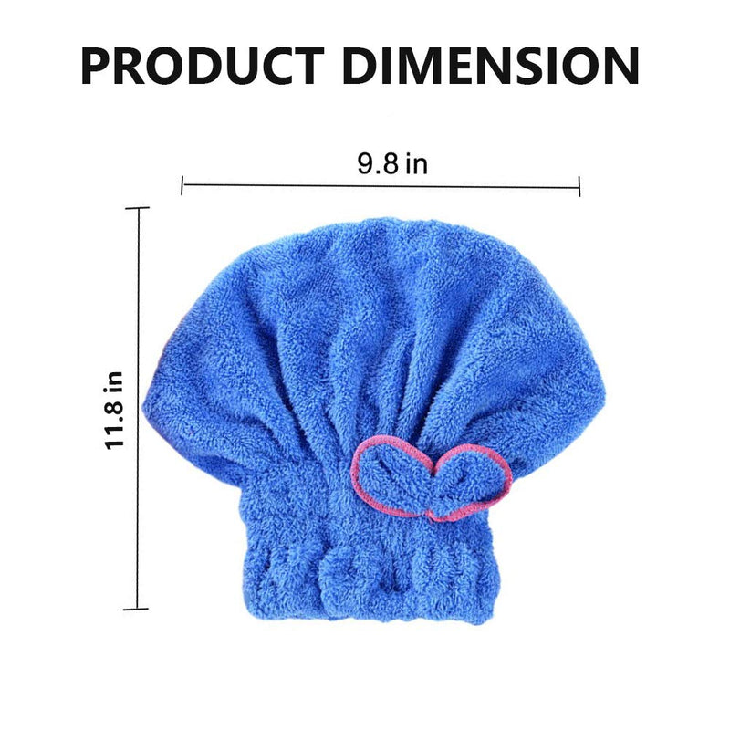 [Australia] - Elastic Bowknot Microfiber Hair Drying Towels,Fast Dry Hair Towels,Coral Velvet Drying Long Hair Turban Wrap Bath Wraps,Absorbent Twist Turban Princess Shower Cap For Women Children,5 Pack (Style1) Style1 