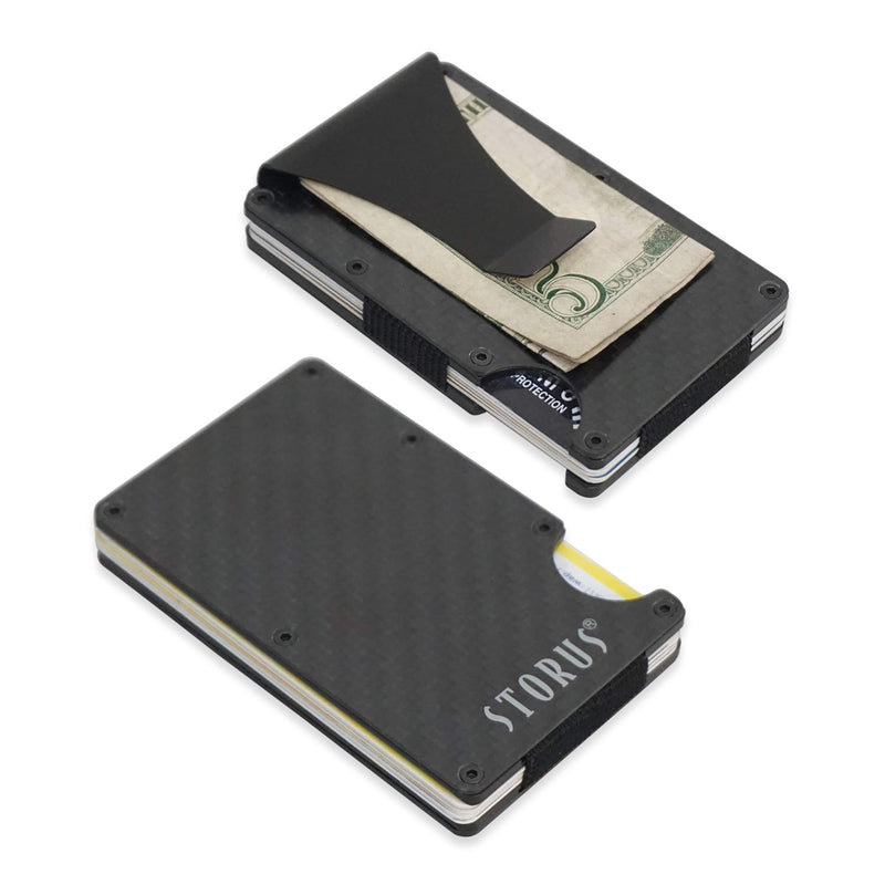 [Australia] - Storus Smart Wallet | Carbon Fiber RFID Blocking Card Holder Money Clip | Minimalist Slim Pocket Wallet for Men 