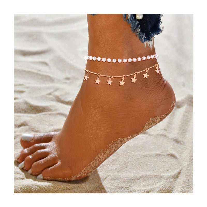 [Australia] - Mocya Infinity Anklet Foot Chain Beach Jewelry Bohemian Anklet Layer Anklet Woman Jewelry Lucky Star 