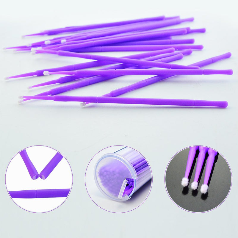 [Australia] - 400 PCS Micro Applicator Brushes Dental Brush - Yookat Disposable Micro Applicator Brushes for Eyelash Extensions and Oral Using Micro Brushes Bendable Microfiber Applicators Purple 