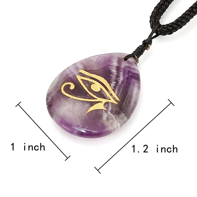 [Australia] - N\C Egyption Eye of Horus Necklace Men Women Protection Symbol Fashion Pendant Jewelry with Chain ，Come Gift Box Amethyst 