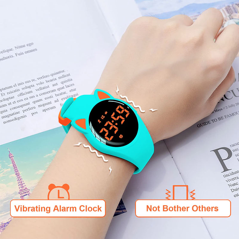 [Australia] - HUYVMAY Fitness Tracker Pedometer Watch No App No Phone Required, USB Charge 1 Hour for 20 Days Use, IP68 Waterproof Watch with Alarm Clock Timer Distance Calorie Step Tracker for Kids and Women Teal+Orange 