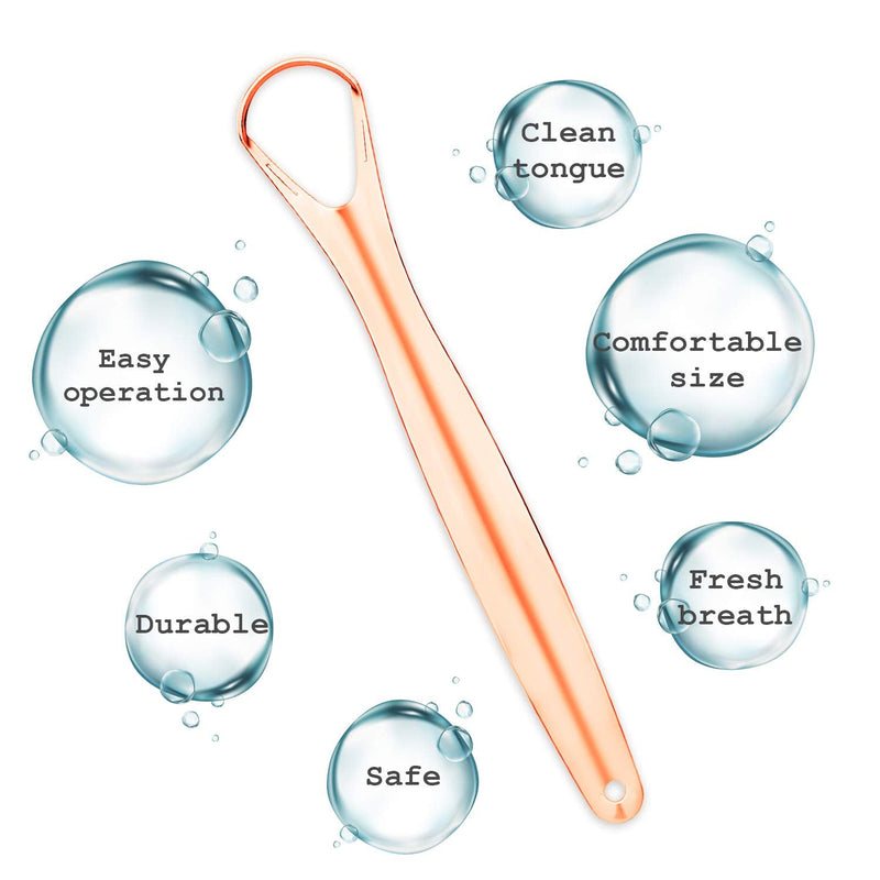 [Australia] - Stainless Steel Tongue Scraper (2-Pack), Cure Bad Breath (Medical Grade), Stainless Steel Tongue Cleaners Copper, 100% BPA Free Metal Tongue Scrapers for Fresher Breath in Seconds … Medium Tongue Scraper(rose Gold) 