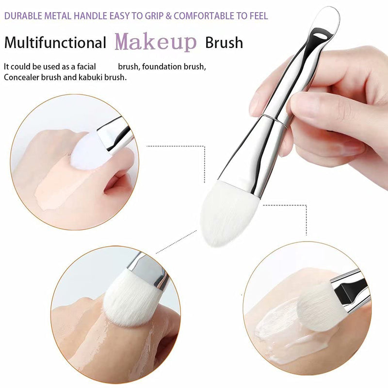 [Australia] - Face Makeup Brush Applicator Double-Ended, 3 Pcs Silicone Makeup Beauty Tool Soft Bristles Facial Mud Makeup Applicator Brush, Hairless Moisturizers Applicator Tools for Mud, Clay, Charcoal Mixed Makeup Style A 