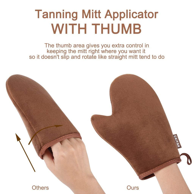 [Australia] - GAIYAH Self Tanning Mitt Applicator Kit, With Lotion Applicator For Back, Exfoliator Glove And Face Tan Mitt, Fake Tan Mitt, Self Tan Back Applicator - Set of 4 