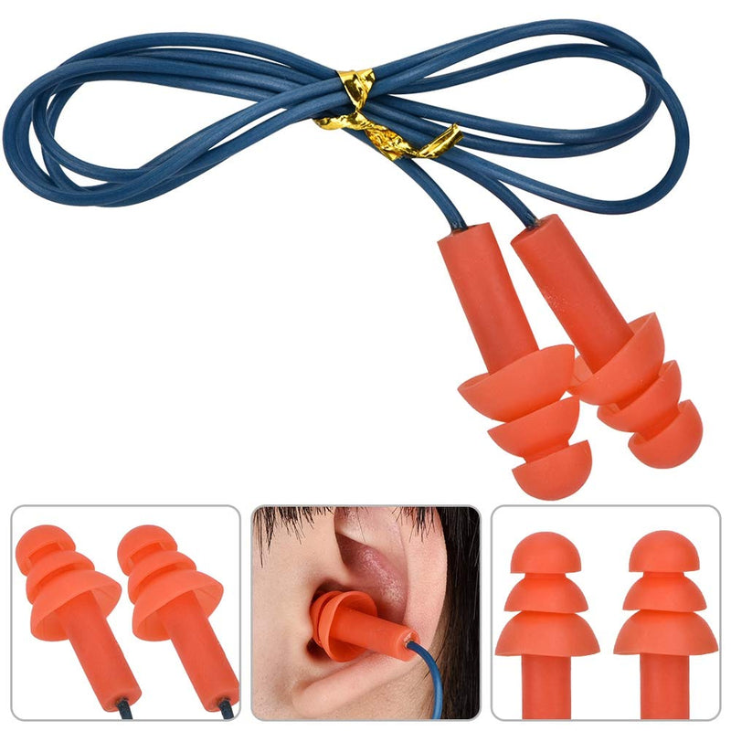[Australia] - Corded Silicone Noise Reduction Ear Plugs，Metal Detectable Hearing Protection Ear Plugs，Noise Reduction Earplugs 