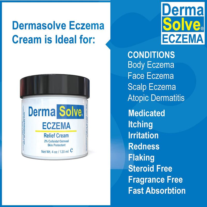 [Australia] - Eczema Relief Lotion Cream | Full Body Eczema Flare Control Therapy Balm That Protects, Moisturizes, and Repairs Skin by DermaSolve - Kids, Babies & Adults - Steroid Free (4 Fl Oz, 2) 4 Fl Oz (Pack of 2) 2.0 