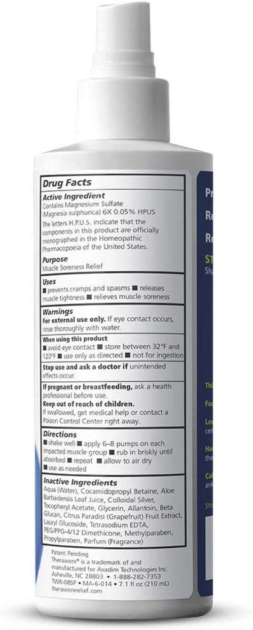 [Australia] - Theraworx Relief Fast-Acting Spray for Leg Cramps Foot Cramps and Muscle Soreness 1 