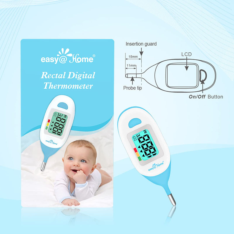 [Australia] - Baby Rectal Thermometer with Fever Indicator - Easy@Home Perfect Newborn and Infant Digital Thermometer with LCD Display Reading Body Temperature-Kid and Baby Item with Accurate Fast Reading - EMT-027 