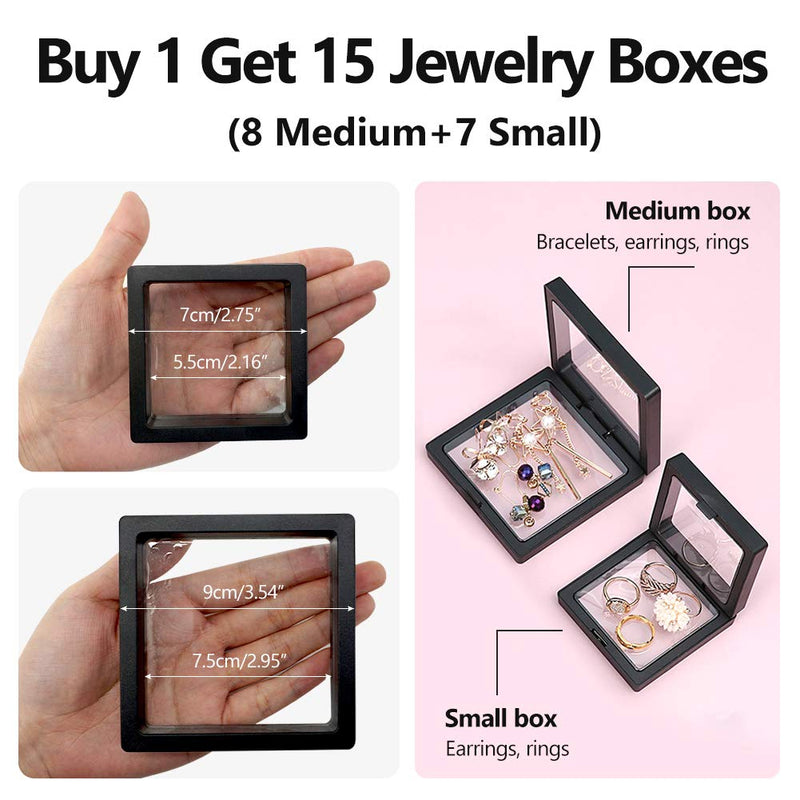 [Australia] - Jewelry Organizer Small Travel Jewelry Boxes Stackable Jewelry Storage Case for Rings Earrings Necklace Bracelets Gift Box Girls Women 