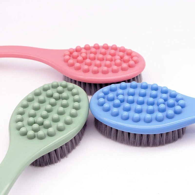 [Australia] - QiCheng&LYS Bath Brush with Long Handle,Back Cleaning Brush,Back Scrubber -Bath & Shower Body Brush -14in (Blue) Blue 